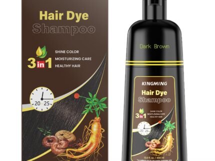 KINGMING Dark Brown Hair Dye Shampoo 3 in 1 for Gray Hair