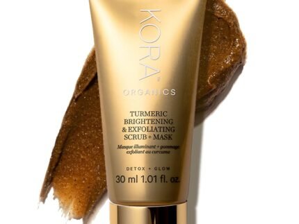 KORA Organics Turmeric Brightening & Exfoliating Face Scrub + Mask, 30 ml