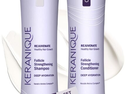 Keranique Deep Hydration Shampoo and Conditioner Set for Dry, Thinning Hair – Keratin, Biotin & Niacinamide – Moisturizing, Strengthening & Volumizing – Sulfate and Paraben Free Keratin Amino Complex™