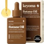 Keyoma Batana Oil for Hair Growth with Rosemary: Nourish & Detox Scalp for Thicker, Stronger, Longer Hair – 100% Organic Batana Oil from Honduras – Reduce Hair Loss (30 mL)