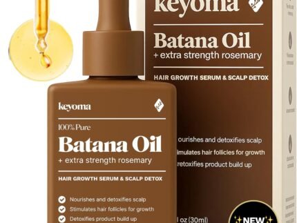 Keyoma Batana Oil for Hair Growth with Rosemary: Nourish & Detox Scalp for Thicker, Stronger, Longer Hair – 100% Organic Batana Oil from Honduras – Reduce Hair Loss (30 mL)