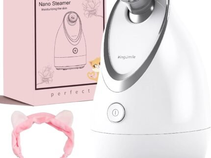 Kingsmile Facial Steamer for Face, 3 in 1 Face Steamer for Facial Deep Cleaning, Compact Nano Steamer – Aromatherapy, Adjustable Nozzle Warm Steam for Home SPA, Face Steamer for Sinuses with Hairband