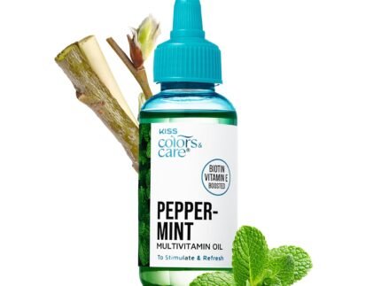 Kiss Colors & Care Peppermint Multivitamin Oil for Hair & Skincare, Infused with Biotin, Vitamin E and Natural Oils for Long-Lasting Hydration & Repair, 2.5 fl. oz.