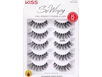 Kiss So Wispy, False Eyelashes, ”, 12mm, Includes 5 Pairs Of Lashes, Easy to Apply, Reusable Lash Clusters
