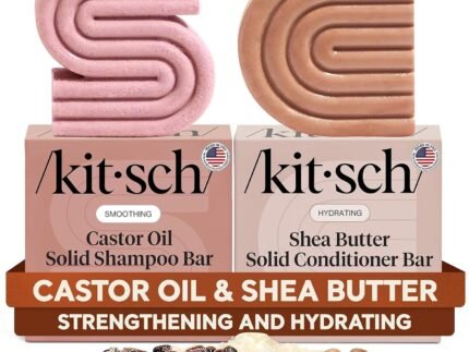 Kitsch Castor Oil Shampoo & Shea Butter Conditioner Bar – 2pc Set