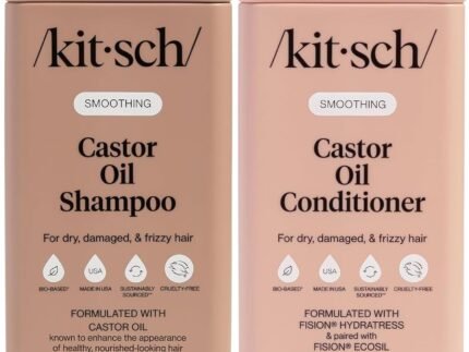 Kitsch Castor Oil Shampoo and Conditioner Set – Nourishing Hair Care