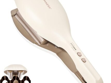 LA MAESII 0.8inch Hair Crimper Curling Iron, 3 Barrel Hair Waver for Women