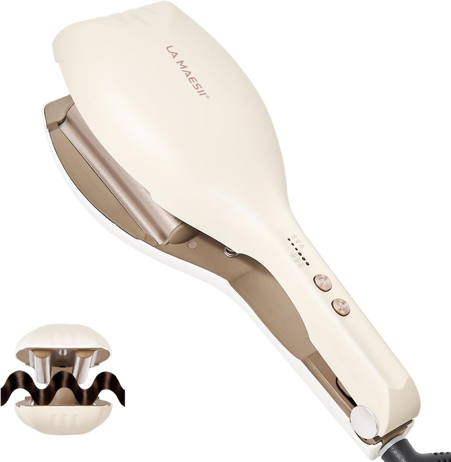 LA MAESII 0.8inch Hair Crimper Curling Iron, 3 Barrel Hair Waver for Women LA MAESII 0.8inch Hair Crimper Curling Iron, 3 Barrel Hair Waver for Women