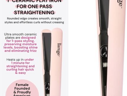L'ANGE HAIR Le Ceramique 1-Pass Flat Iron Hair Straightener | Fast Heating Ceramic Flat Iron | Best Hot Tools Professional Hair Straightener to Lock in Moisture & Shine | (Blush)