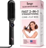 L’ANGE HAIR Smooth It 2-in-1 Hair Straightener Brush, Black
