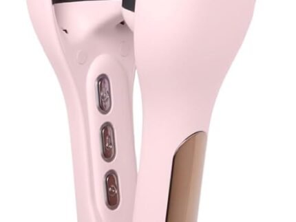 L’ANGE Hair SculptWaver Titanium Deep Wave | 1 Inch Hair Crimper for Effortless Beach Waves | 3 Barrel Hair Waver with Adjustable Heat | Dual Voltage & Smart Timer | Blush – Small