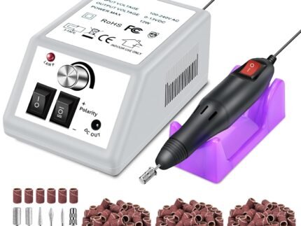 LAVAED Professional Electric Nail Drill Machine Kit – Low Noise Vibration with 156pcs Sanding Bands for Acrylic Nail Drill, Gel Art Remover, Polisher, Manicure, Pedicure