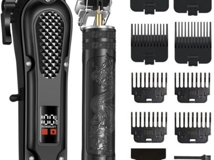 LCD Cordless Hair Clippers for Men, Beard Trimmer & Hair Cutting Kit