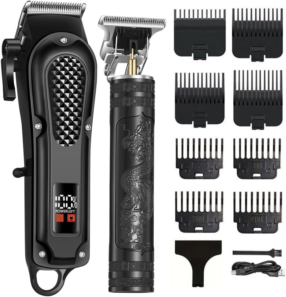 LCD Cordless Hair Clippers for Men, Beard Trimmer & Hair LCD Cordless Hair Clippers for Men, Beard Trimmer & Hair Cutting Kit