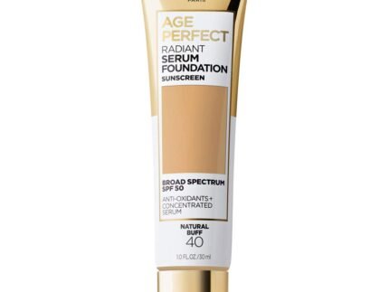 L’Oreal Paris Age Perfect Radiant Serum Foundation with SPF 50, Natural Buff, 1 Ounce