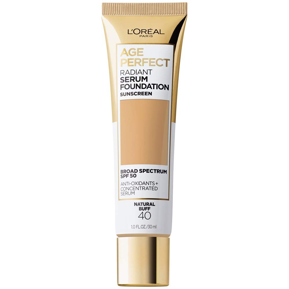 L’Oreal Paris Age Perfect Radiant Serum Foundation with SPF 50, Natural Buff, 1 Ounce L’Oreal Paris Age Perfect Radiant Serum Foundation with SPF 50, Natural Buff, 1 Ounce