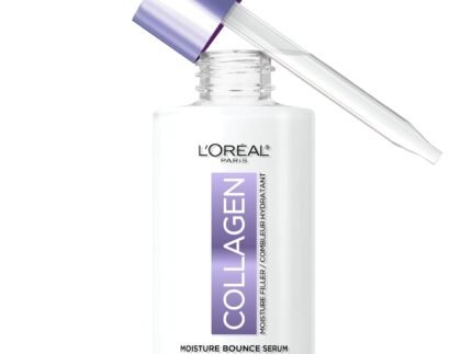 L’Oreal Paris Collagen Moisture Filler Moisture Bounce Face Serum, Glow Serum with Collagen, Glycerin, and Squalane for Bouncy, Radiant, Hydrated Skin, Includes Sample