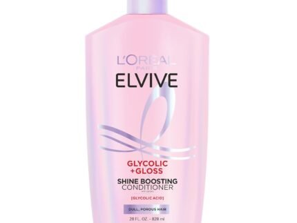 L’Oreal Paris Elvive Glycolic + Gloss Shine Boosting Conditioner, Cleanses and Smooths Dull, Porous Hair Into High-Shine, Glossy Hair, 28 Fl Oz