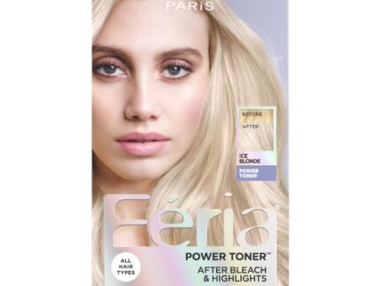 L’Oreal Paris Feria Long-Lasting Anti Brass Power Hair Toner, Ammonia Free Demi Permanent Hair Color, Ice Blonde Hair Toner, 1 Application
