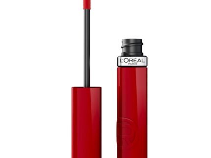 L’Oreal Paris Infallible Lacque Resistance Liquid Lipstick, 16HR Long Lasting Lip Makeup with Lacquer-Like Shine and Zero Transfer, 420, Le Rouge Paris