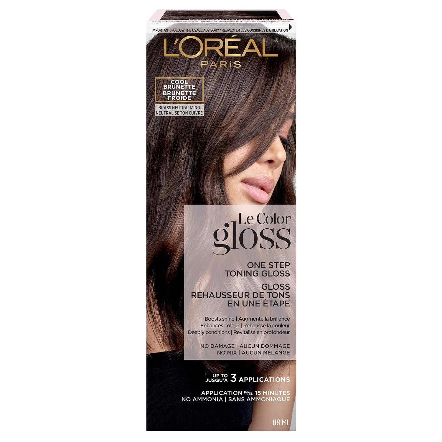 L’Oreal Paris Le Color One Step Toning Hair Gloss, Cool Brunette, 4 Ounce L’Oreal Paris Le Color One Step Toning Hair Gloss, Cool Brunette, 4 Ounce