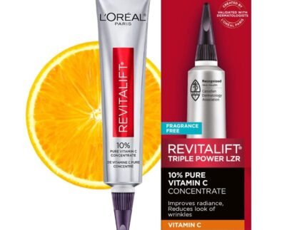 L’Oreal Paris Revitalift 10% Pure Vitamin C Face Serum for Brighter Skin & Reduced Wrinkles, Fragrance Free, 1 0z.
