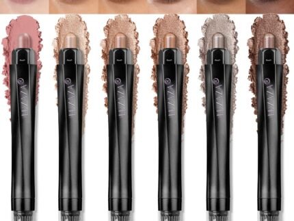 LUXAZA PRO Neutral Eyeshadow Stick Makeup 6PCS Set, Brown Nude Metallic Shimmer Matte Cream Eye Shadow Palette Eyeliner Brightener Pencil Crayon, Party Makeup – BROWN CANYON