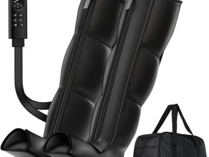 Leg Compression Boots: Full Leg Compression Massager with 6 Modes, 8 Intensities, 3 Timers – Relaxation Pressure for Muscle Soreness – FSA Eligible Gift for Mom, Dad (Black, Medium)