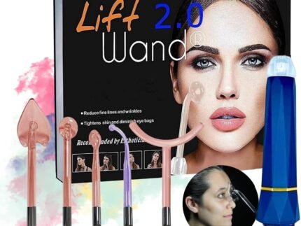 Lift Wand 2.0 Facial Anti-Aging Skin Therapy Wand Up to 20 Watt Power Includes 5 attachments w/Exclusive Nose Attachment w/ 3 Prong Safety Cord