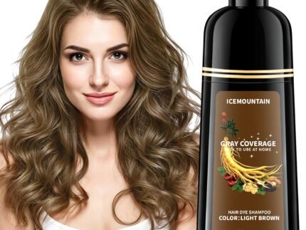 Light Brown Hair Dye Shampoo Instant Gray Hair Coverage with 9 Botanicals
