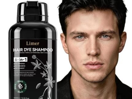 Limer Black Hair Dye Shampoo for Stubborn Gray Hair, 3 in 1 Color Shampoo