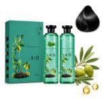 Long-Lasting Botanical Essential Oil Hair Dye, Mild Formula Oil Hair Dye Shampoo, Plant-Based For Gray Coverage, Deep Nourishing (Natural Black)