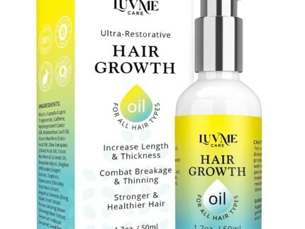 Luv Me Care Biotin Hair Growth Oil Hair Growth Serum for Thicker Longer Fuller Healthier Hair, Prevent Hair Loss & Thinning, All Natural Vitamin Rich Treatment, Women & Men, All Hair Types 1.7 oz