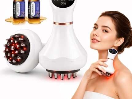 Lymphatic Drainage Massager & Cellulite Massage Tool, Body Sculpting Machine & Fascia Blaster for Cellulite with Microcurrent, Light, Heat & Vibration, for Legs, Arms & Belly Office Travel