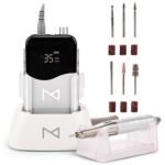 M Mase- Professional Nail Drill Machine, Coreless 2-in-1, 35000 RPM (White)