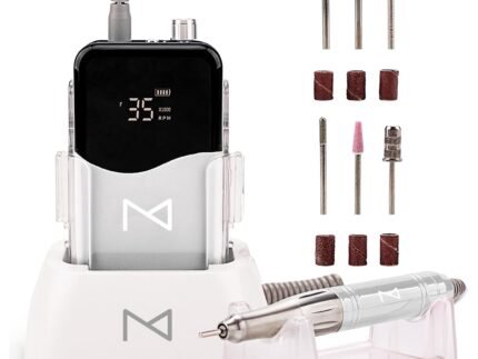 M Mase- Professional Nail Drill Machine, Coreless 2-in-1, 35000 RPM (White)