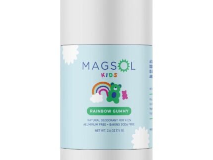 MAGSOL Natural Deodorant for Kids and Teens, Hypoallergenic Gentle on Skin, Only 4 Ingredients, Aluminum Free, Baking Soda Free, Natural Deodorant for Girls and Boys (Rainbow Gummy)