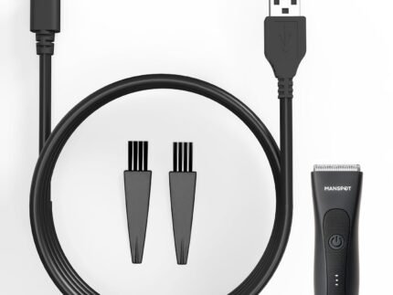 MANSPOT 5V Body Trimmer Charger Cable, Fits for MANSPOT Trimmer Series, 4.92ft Power Cord, 2 Cleaning Brush(Type-C Charging Port)
