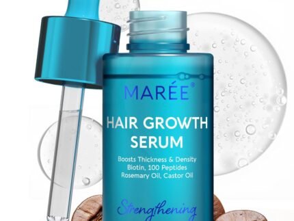 MAREE Hair Growth Serum – Caffeine Peptides Castor Rosemary Oil for Hair Growth – Products for Women & Men – Hair Oils for Hair Growth – Hair Regrowth Tonic – Scalp Serum – Suero Para El Cabello