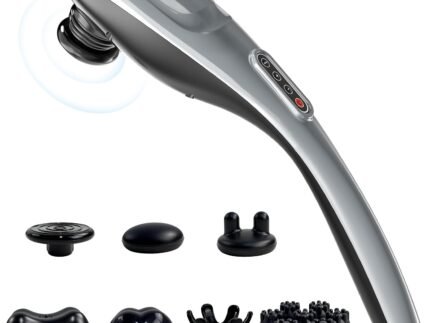 MEGAWISE Handheld Percussion Massager for Back, 3600 RPM, 5 speeds, 7 Heads