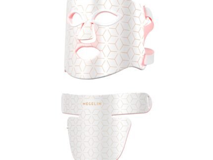 MEGELIN Led Red Light Therapy Face & Neck Mask, 7 Colors Led Light Therapy Facial Mask, Infrared Red Light Therapy Mask, Infrared Light Skin Rejuvenation(White)