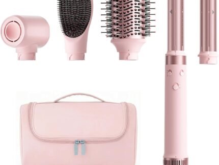 MESCOMB 5-in-1 Dual Voltage Hair Dryer Brush for Travel with Storage Bag
