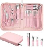 MINKINH 26-Piece Manicure Set for Women, Pink At-Home Nail Care Kit