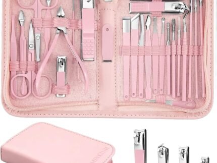 MINKINH 26-Piece Manicure Set for Women, Pink At-Home Nail Care Kit