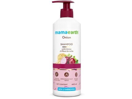Mamaearth Onion Shampoo for Hair Growth & Loss Control | Moisturizing Gentle Scalp Cleanser with Plant Keratin | SLS & Paraben Free | 13.53 Fl Oz (400ml)