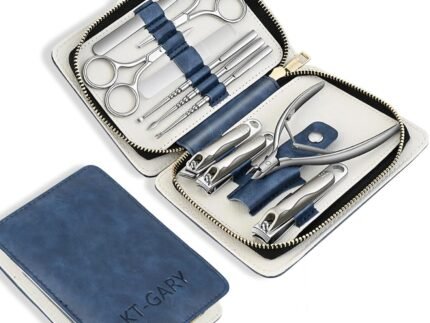 Manicure Set,Professional Nail Care Manicure Pedicure Kit,11 in 1 Stainless Steel Nail Clipper Set Grooming Tool with Exquisite Leather Travel Case for Men&Women