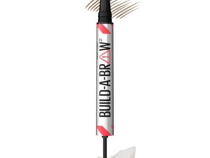 Maybelline Build-A-Brow 2-in-1 Brow Pen and Sealing Eyebrow Gel, Eyebrow Makeup for Real-Looking, Fuller Brows, Soft Brown, 1 Count
