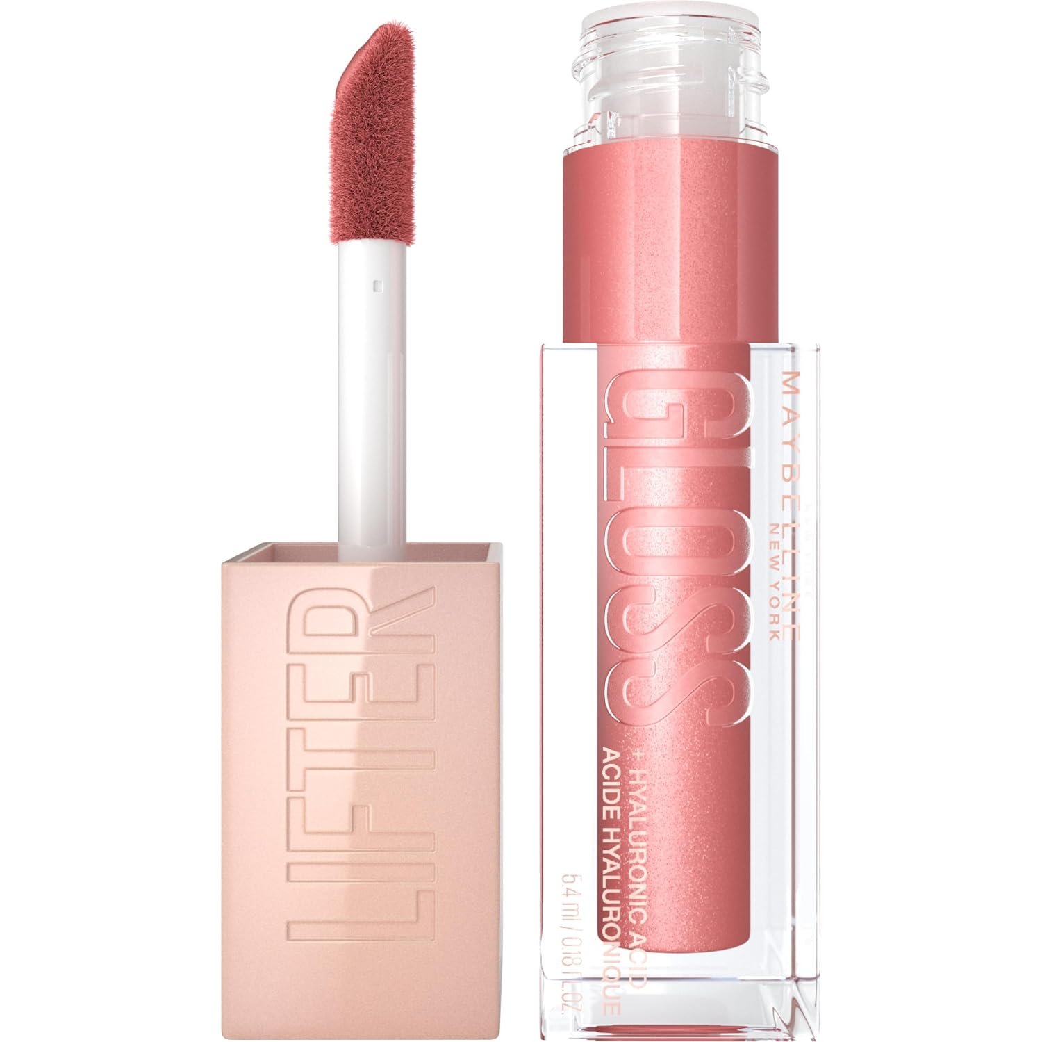 Maybelline Lifter Gloss, Hydrating Lip Gloss with Hyaluronic Acid, Moon, Nude Pink, 0.18 Ounce Maybelline Lifter Gloss, Hydrating Lip Gloss with Hyaluronic Acid, Moon, Nude Pink, 0.18 Ounce