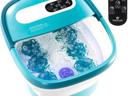 Medical king Foot Spa with Heat and Massage Electric Rotary Massage Includes A Remote Control, A Pumice Stone - Motorized Shiatsu Massage Balls