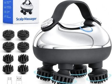 Melonsun Electric Scalp Massager, 2 Claw Sets, IPX7 Waterproof, Silver
